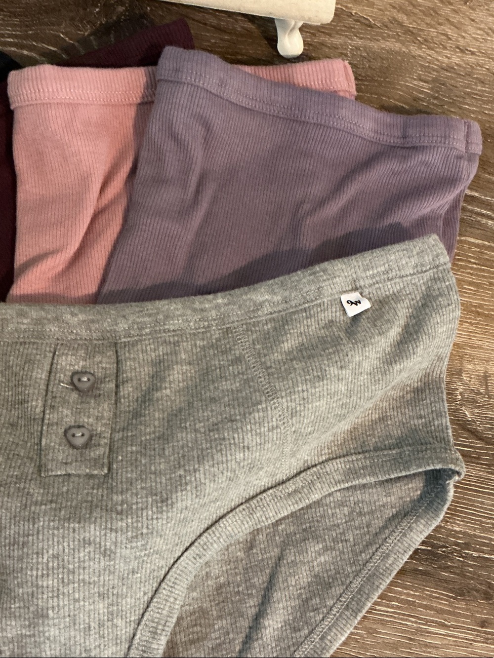 Nine West Sz L NWOT Cotton Panties Low Cut Gray Black Burgundy Pink Lavender - Picture 2 of 6